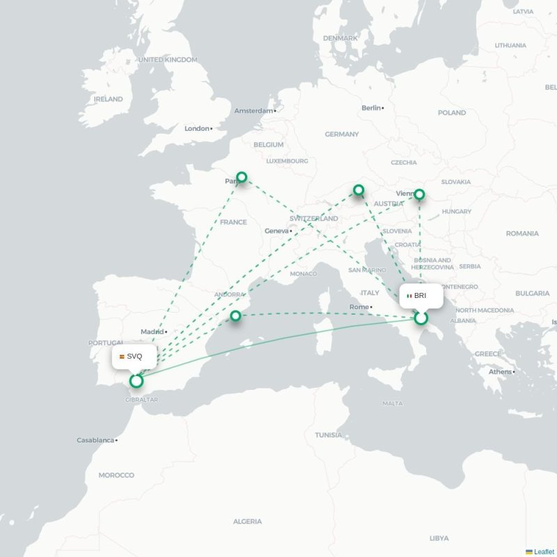 BRI - SVQ route map