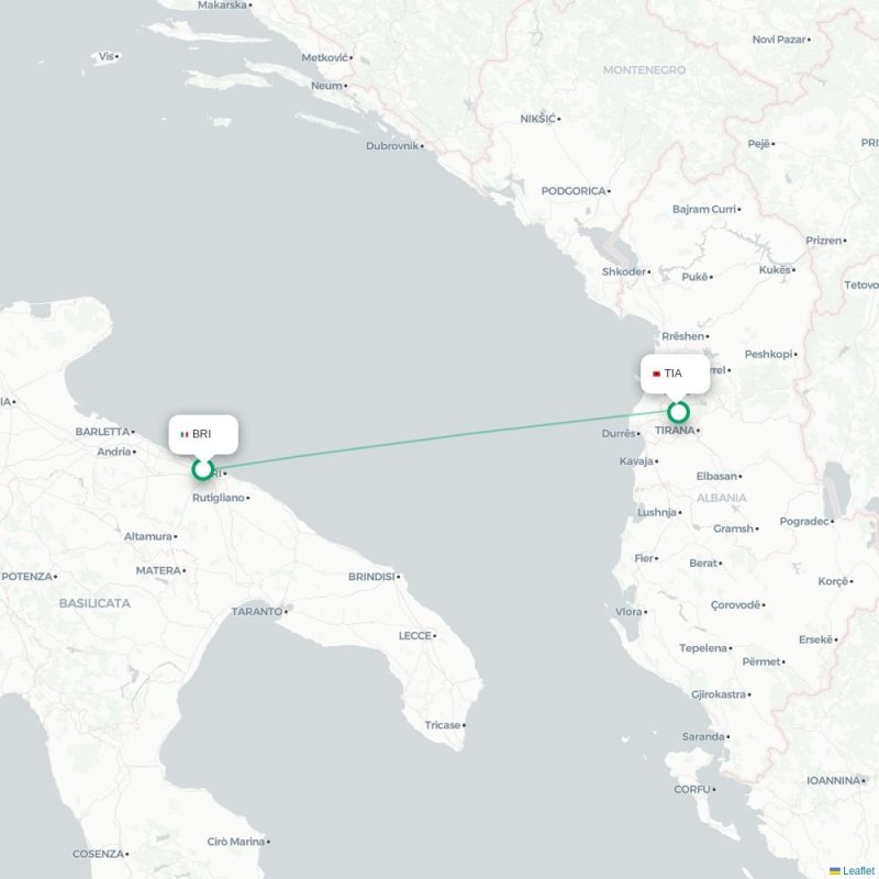BRI - TIA route map