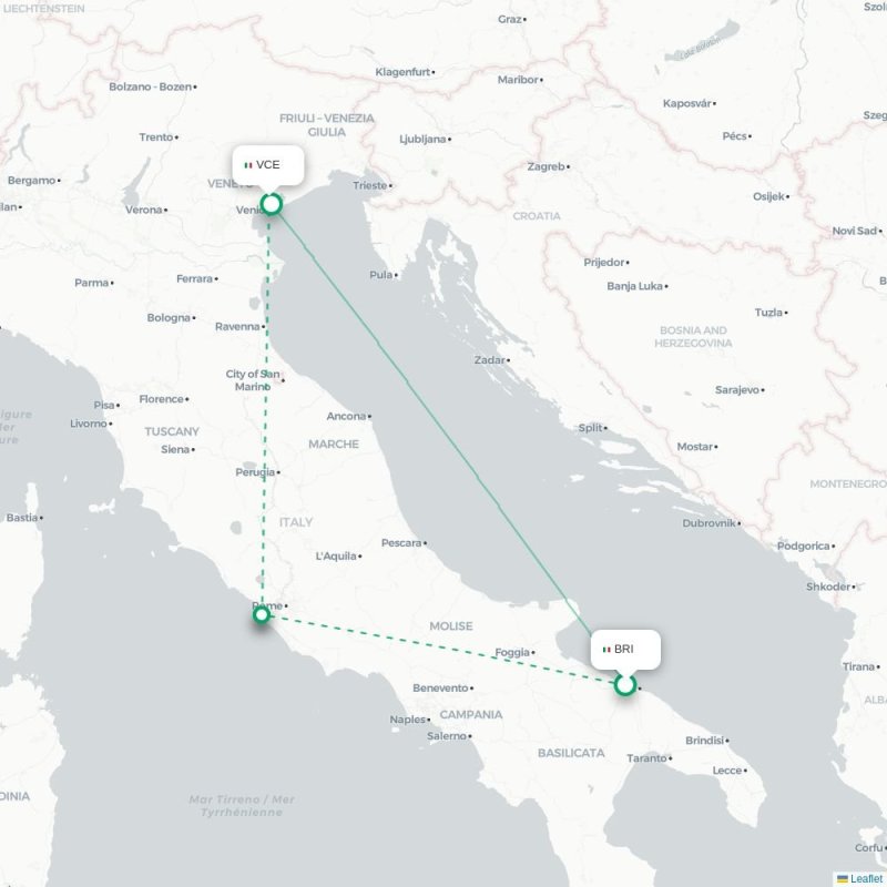 BRI - VCE route map