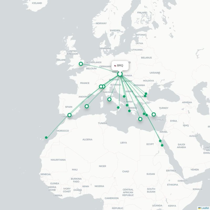 BRQ - BGY route map