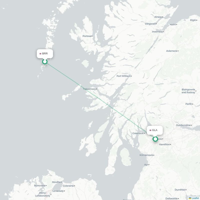 BRR - GLA route map