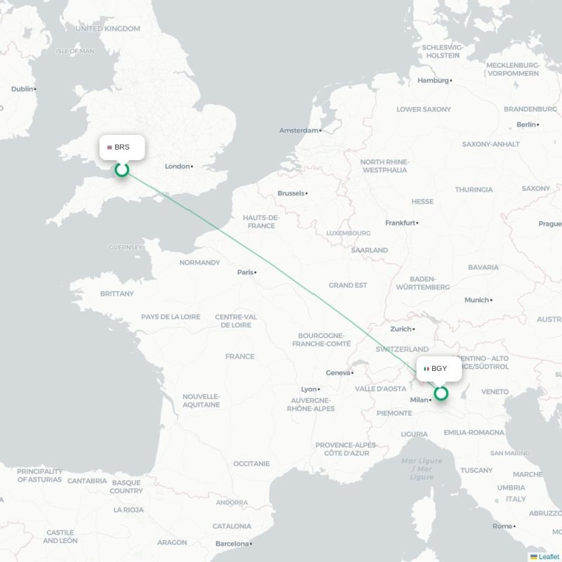 BRS - BGY route map