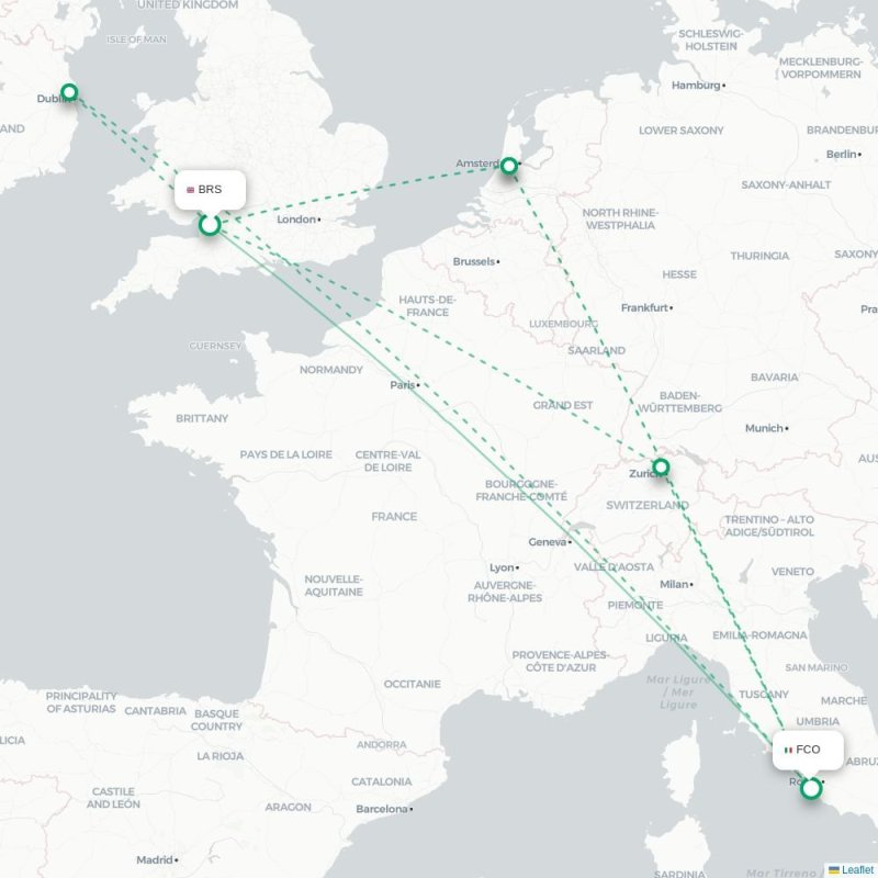 BRS - FCO route map