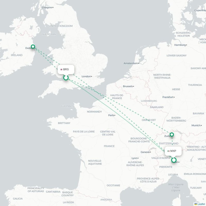 BRS - MXP route map