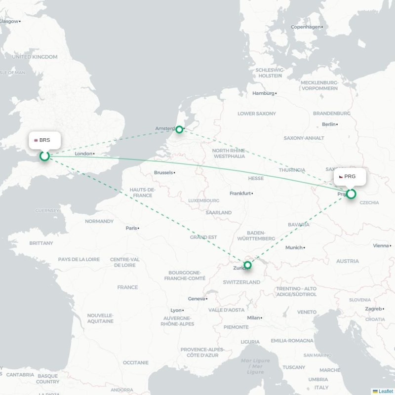BRS - PRG route map