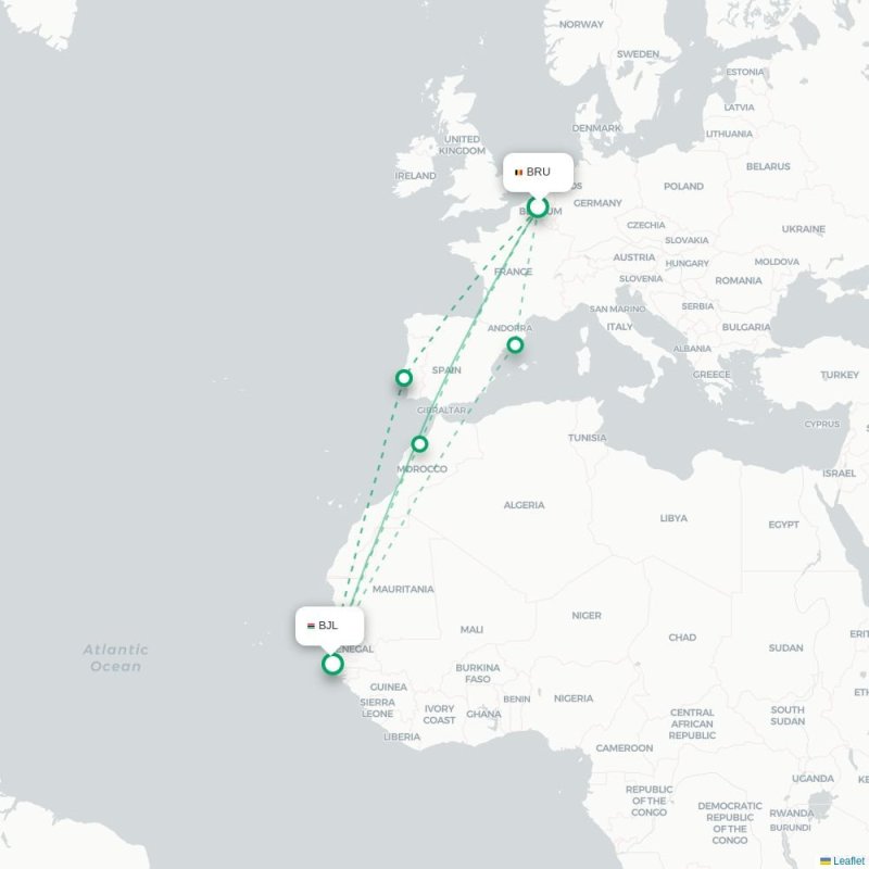 BRU - BJL route map