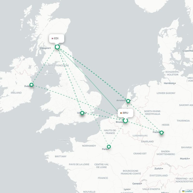 BRU - EDI route map