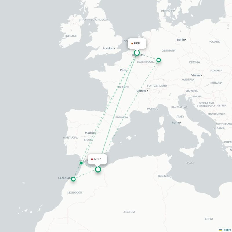 BRU - NDR route map