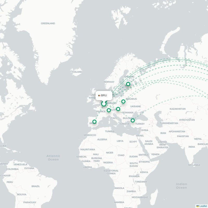 BRU - NRT route map