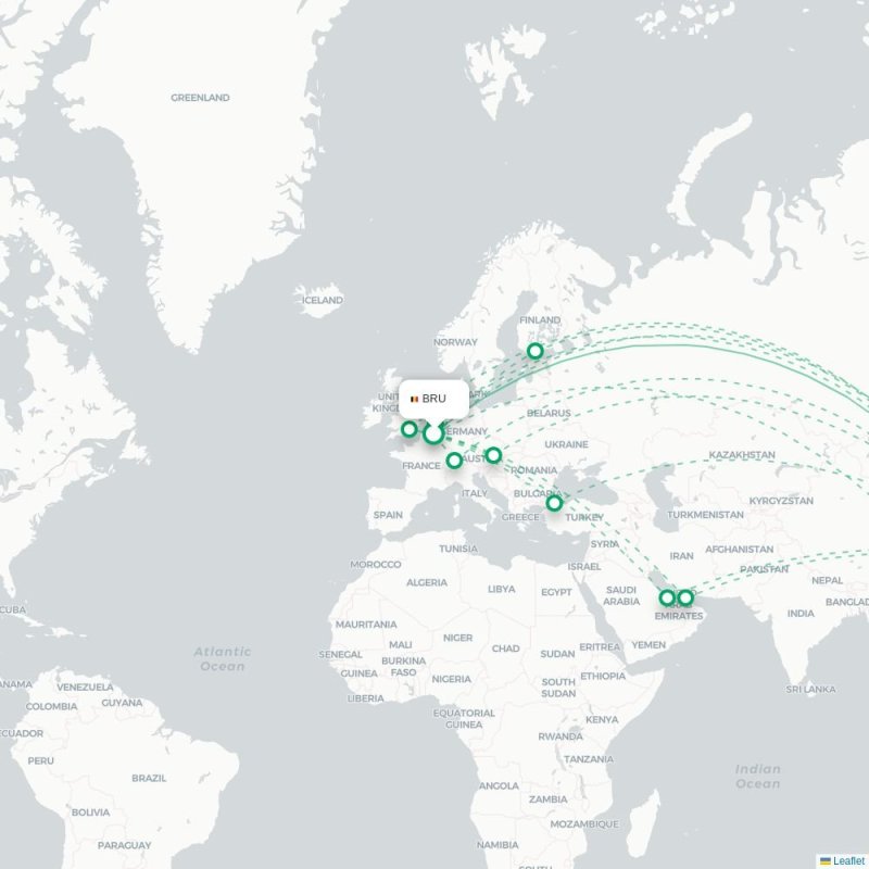 BRU - PVG route map