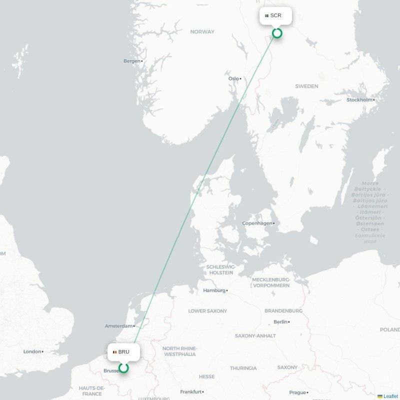 BRU - SCR route map