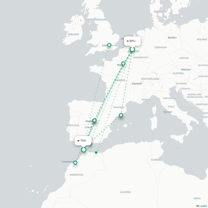 BRU - TNG route map