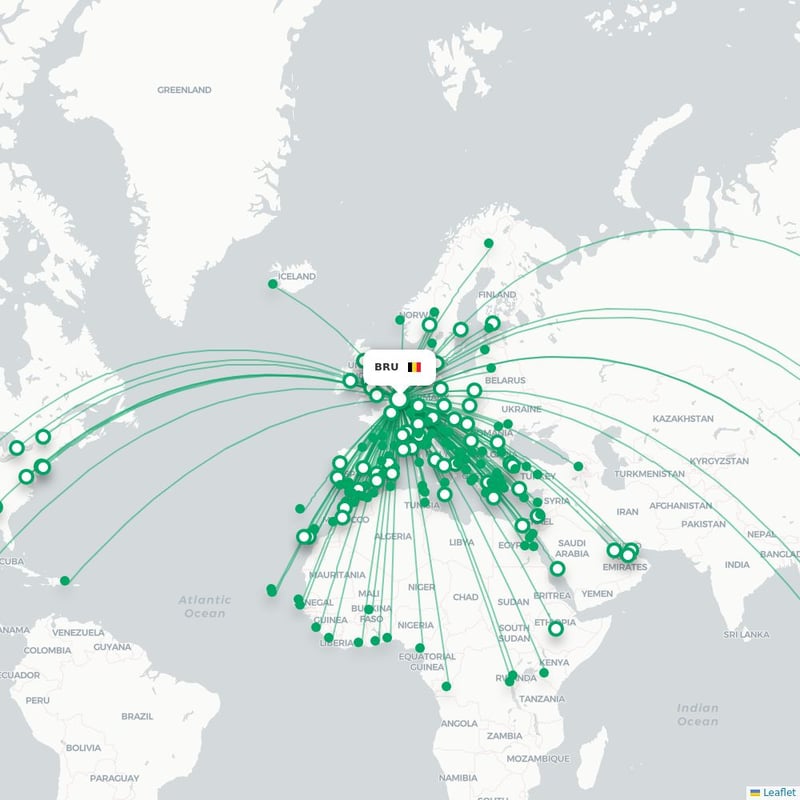 Route map Brussels  BRU airport