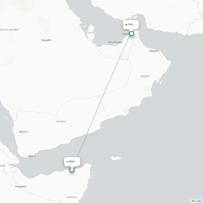 BSA - SHJ route map