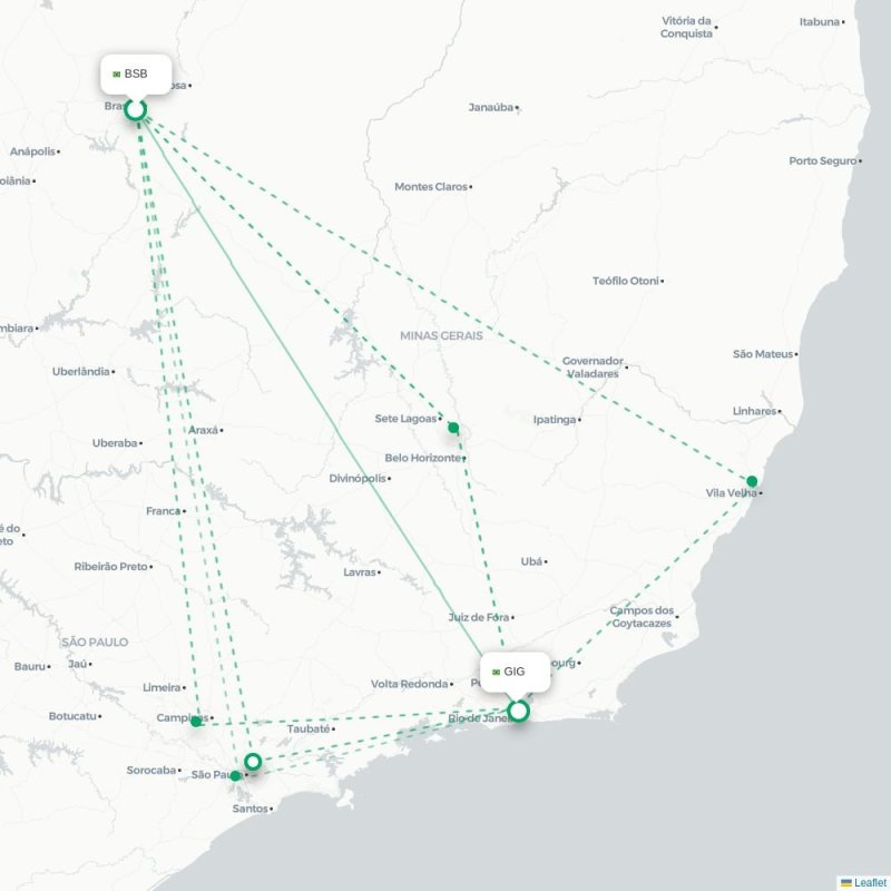 BSB - GIG route map