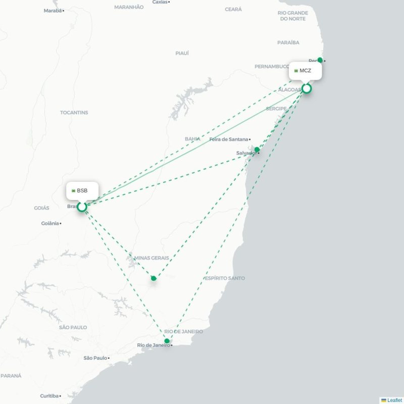 BSB - MCZ route map