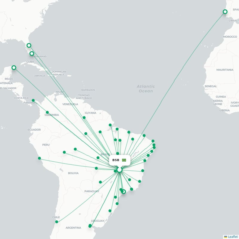 Route map Brasilia  BSB airport
