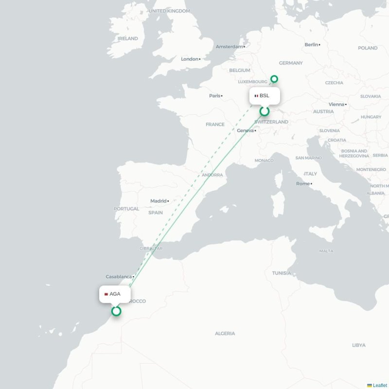 BSL - AGA route map