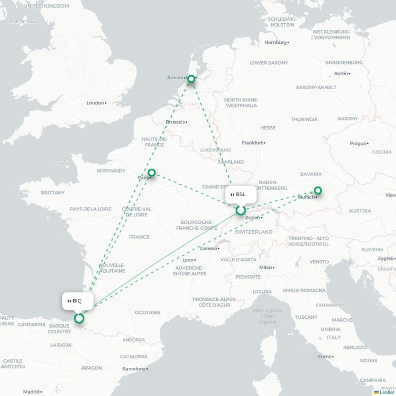 BSL - BIQ route map