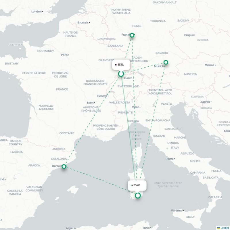 BSL - CAG route map