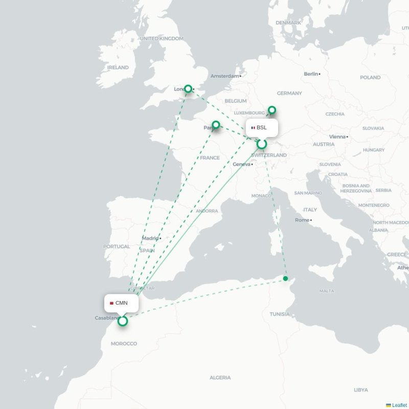 BSL - CMN route map