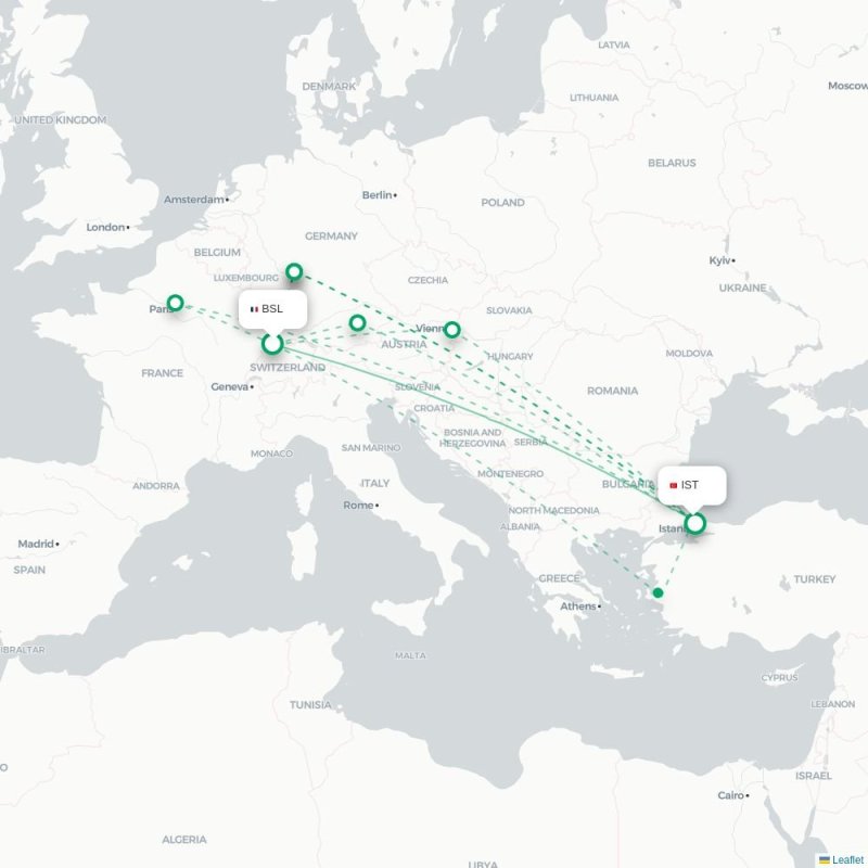 BSL - IST route map
