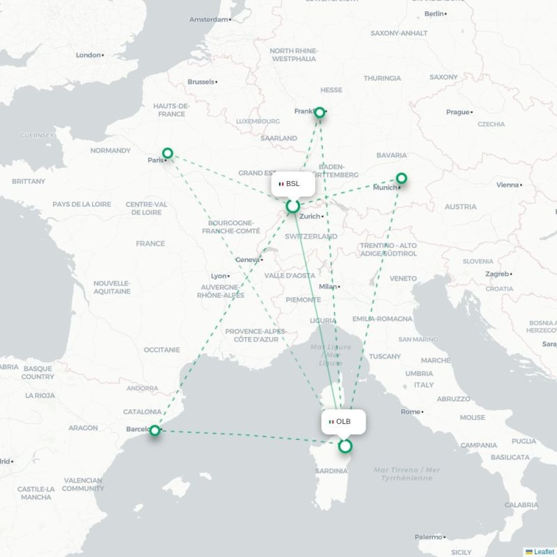 BSL - OLB route map