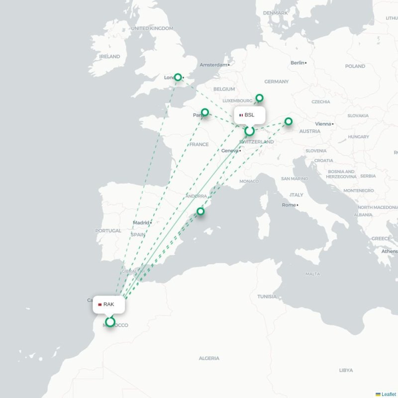 BSL - RAK route map