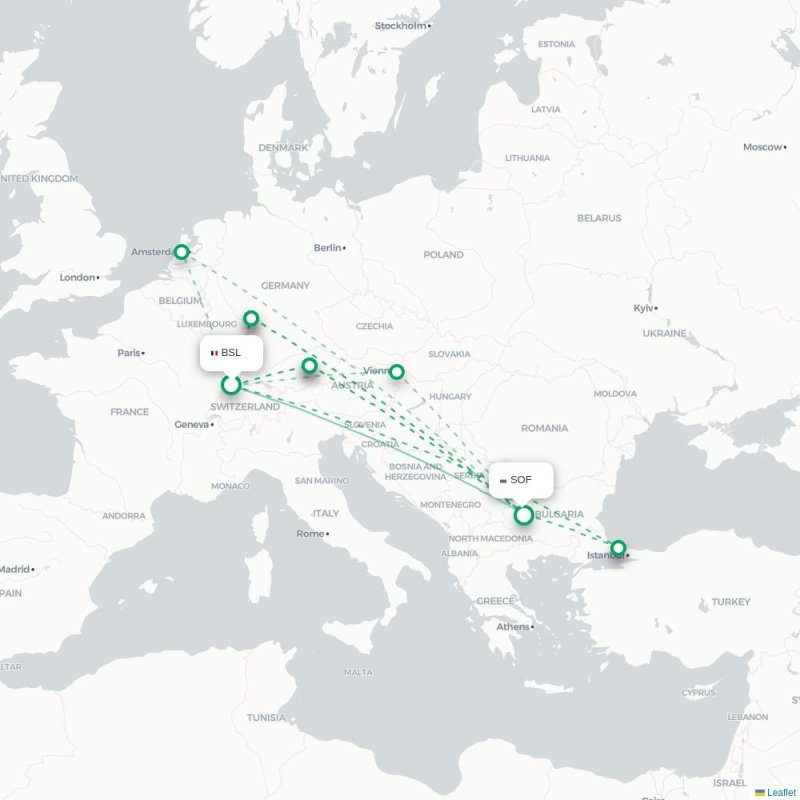 BSL - SOF route map