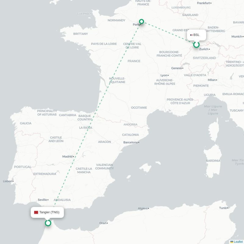 BSL - TNG route map