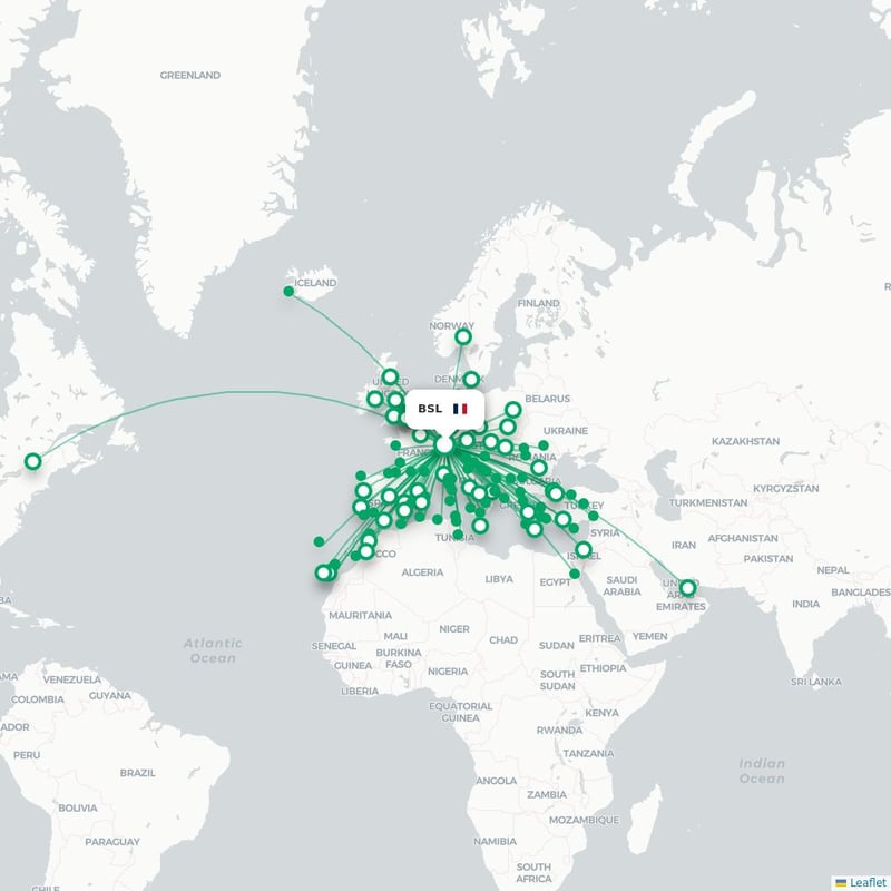 Route map Basel  BSL airport