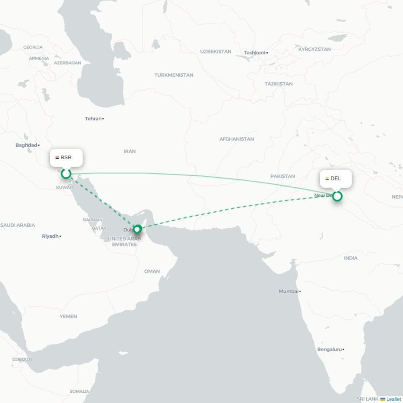 BSR - DEL route map