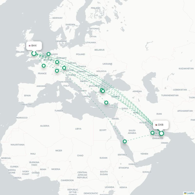 BSR - DXB route map