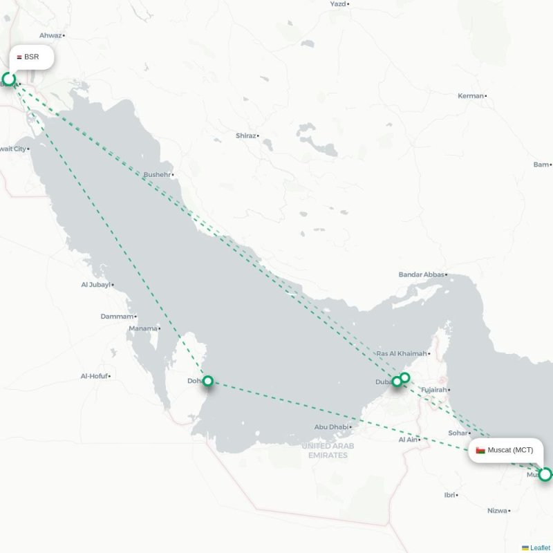 BSR - MCT route map
