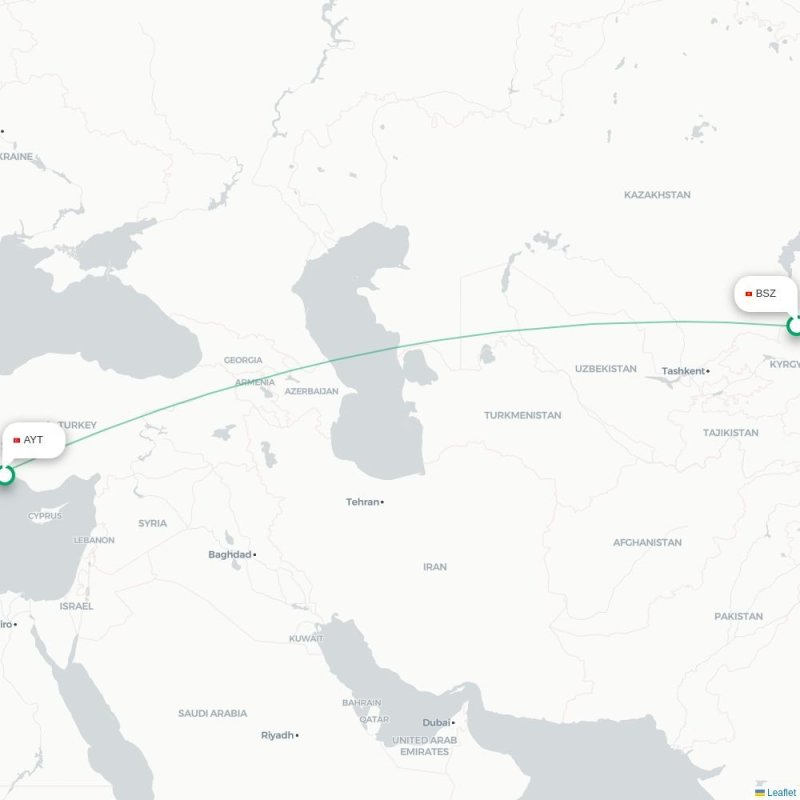 BSZ - AYT route map