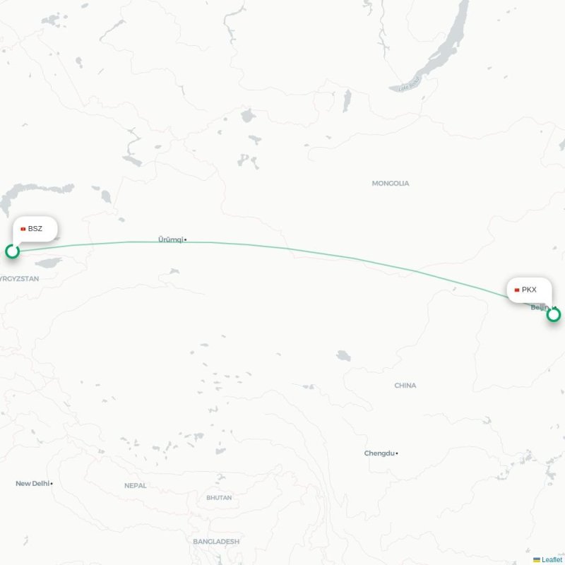 BSZ - PKX route map