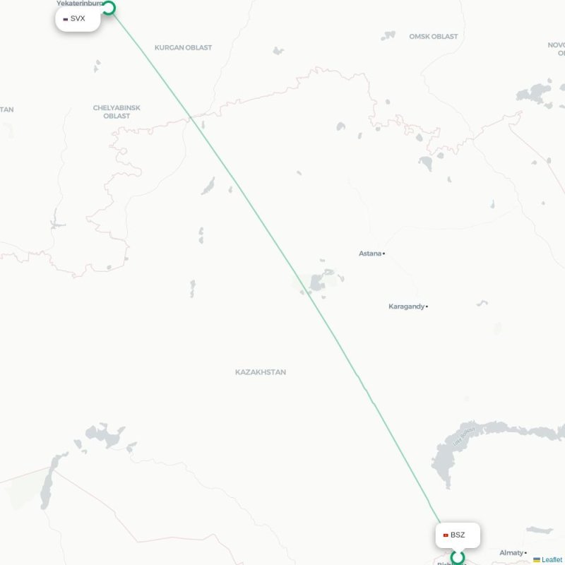 BSZ - SVX route map