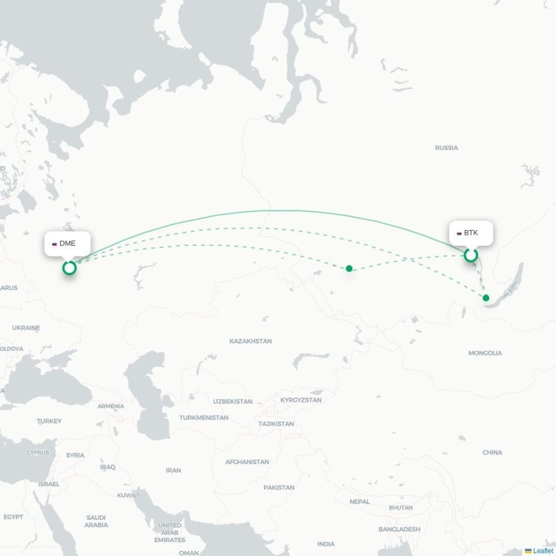 BTK - DME route map