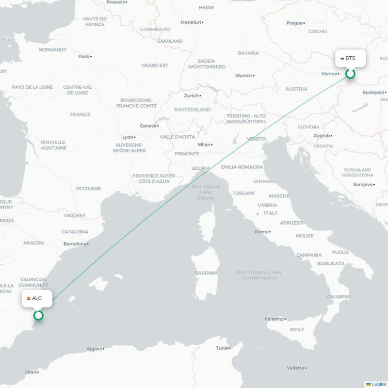 BTS - ALC route map