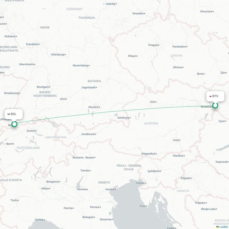 BTS - BSL route map