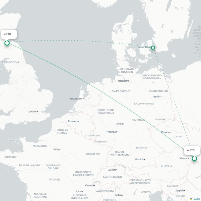 BTS - EDI route map