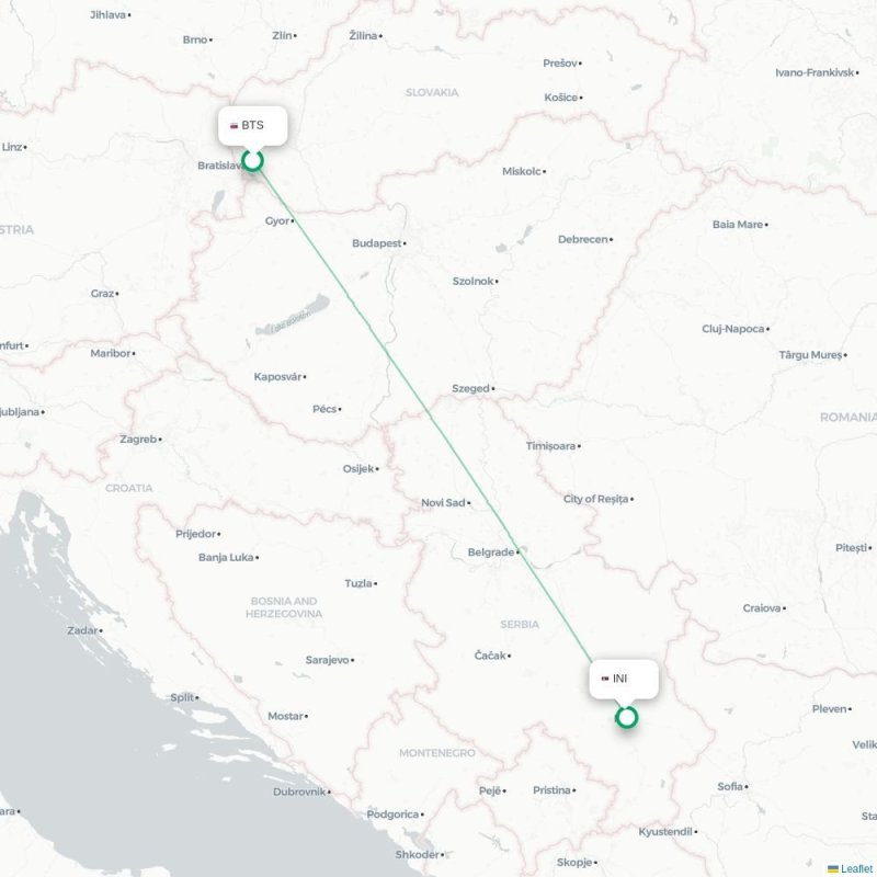 BTS - INI route map
