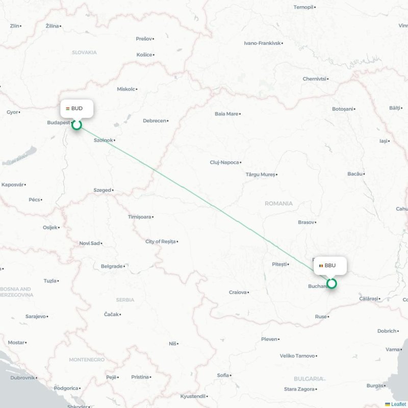 BUD - BBU route map