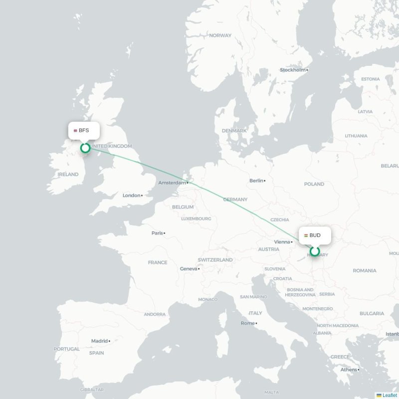 BUD - BFS route map