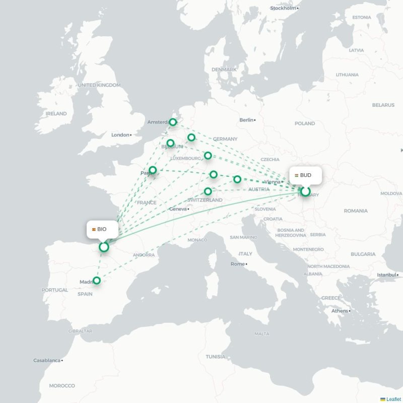 BUD - BIO route map