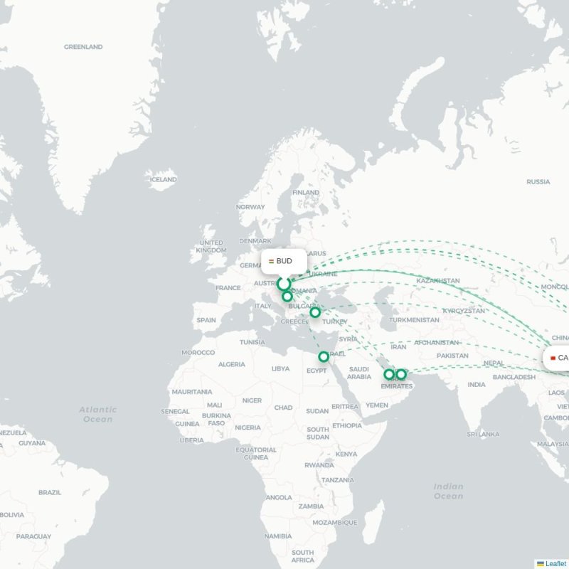 BUD - CAN route map