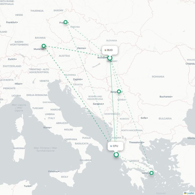 BUD - CFU route map