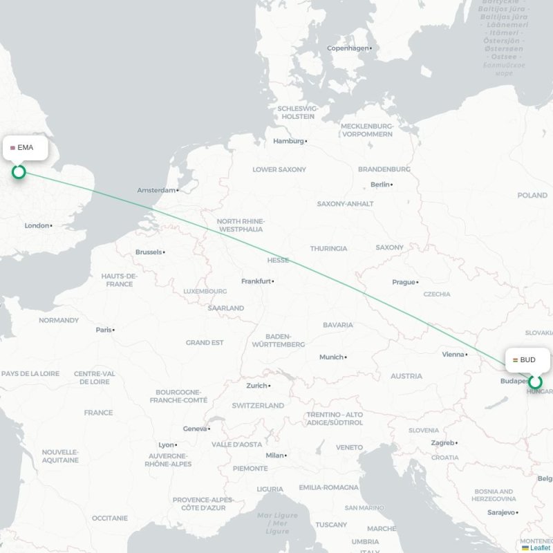 BUD - EMA route map