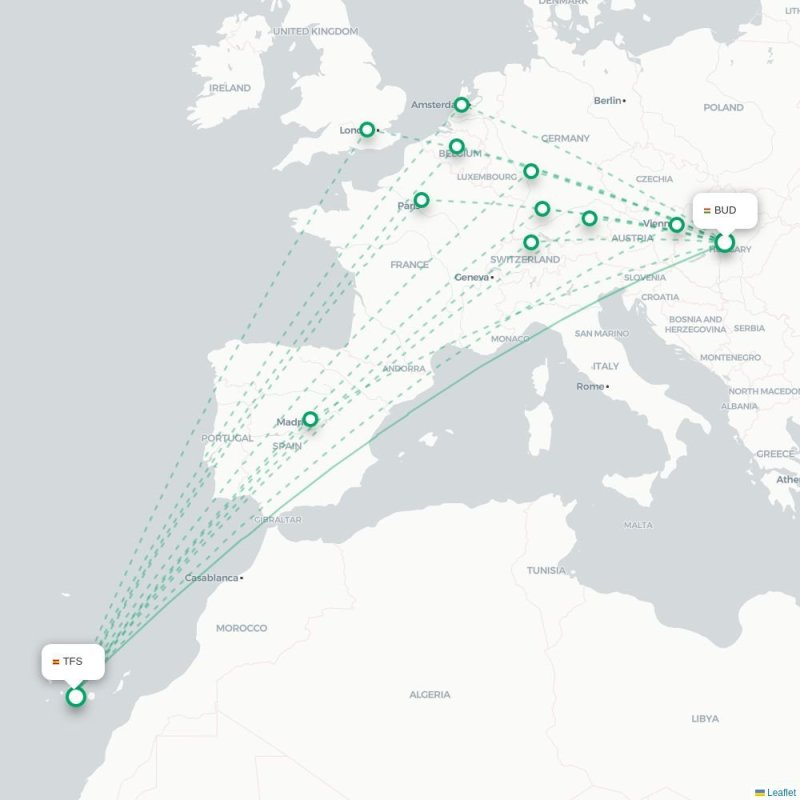 BUD - TFS route map