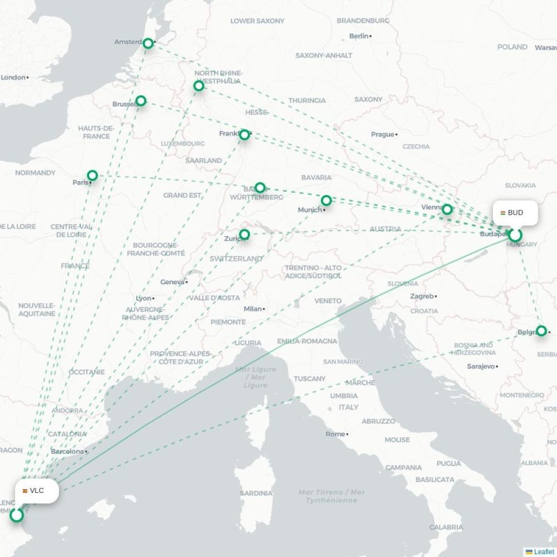 BUD - VLC route map
